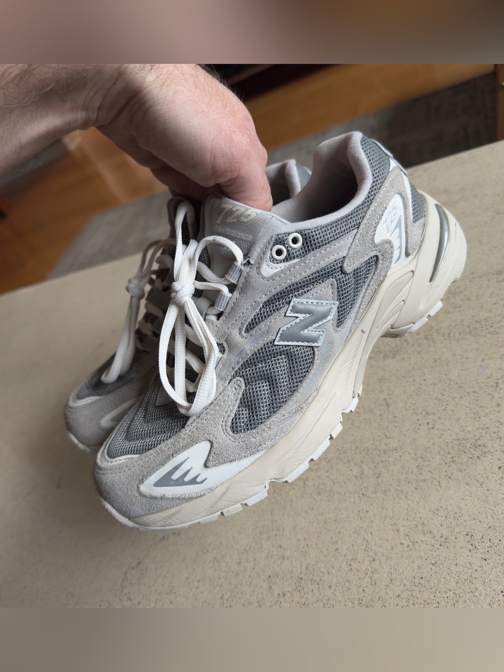 New Balance Women's Gray and White Sneakers